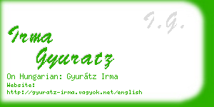 irma gyuratz business card