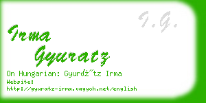 irma gyuratz business card